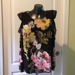 INC I.N.C. Woman’s 1XL cold shoulder Shirt blouse